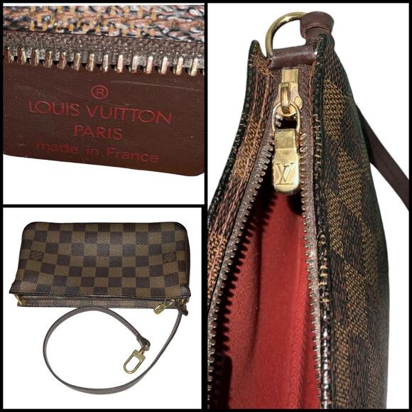 Louis Vuitton Vintage Damier Ebene Navona Pochette Accessories Bag W/Bag & Box - Picture 11 of 15